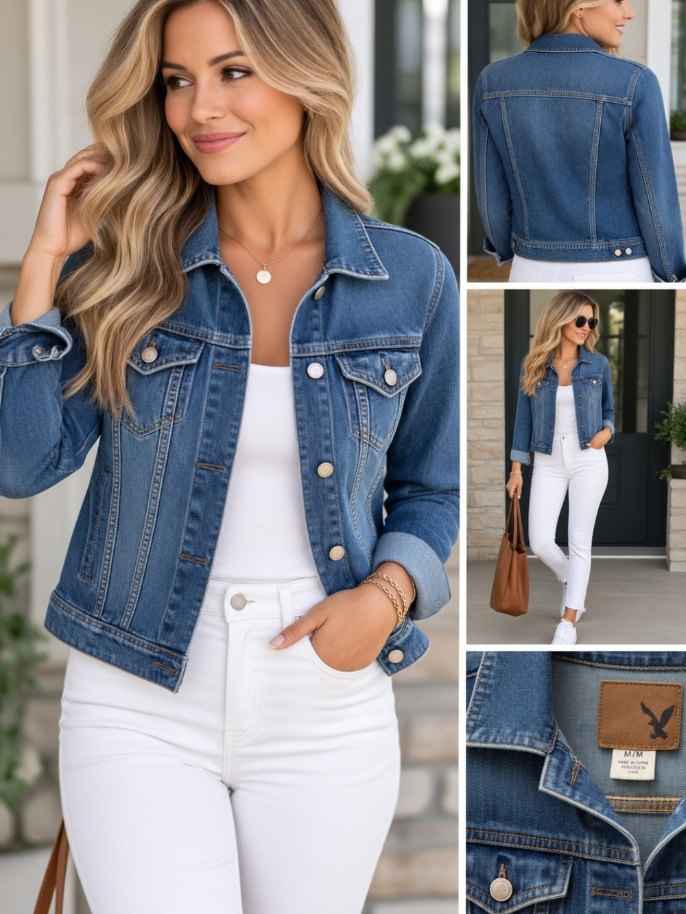 American Eagle Outfitters Medium Blue Denim Jean Jacket